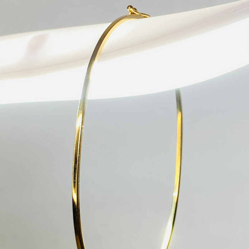 Bracelete Chato Fino 1.2x1.2mm - Ouro 18k