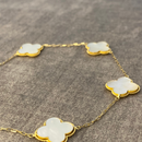 Pulseira Van Cleef 4 trevos, corrente cartie 12x12mm - Ouro 18k