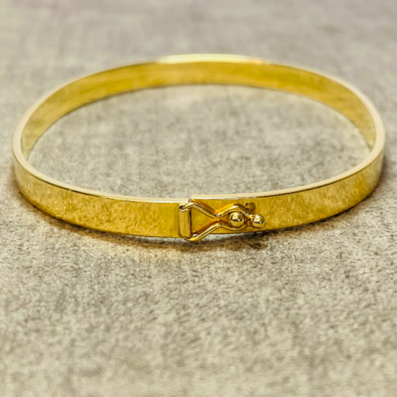 Bracelete Chato Grosso 5x1.2mm - Ouro 18k