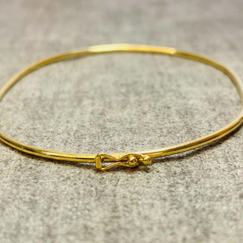 Bracelete Redondo Fino 1.2mm - Ouro 18k