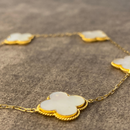 Pulseira Van Cleef 4 trevos, corrente cartie 12x12mm - Ouro 18k