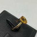 Anel gota - Pedra natural citrino 8x10mm - Ouro 18k