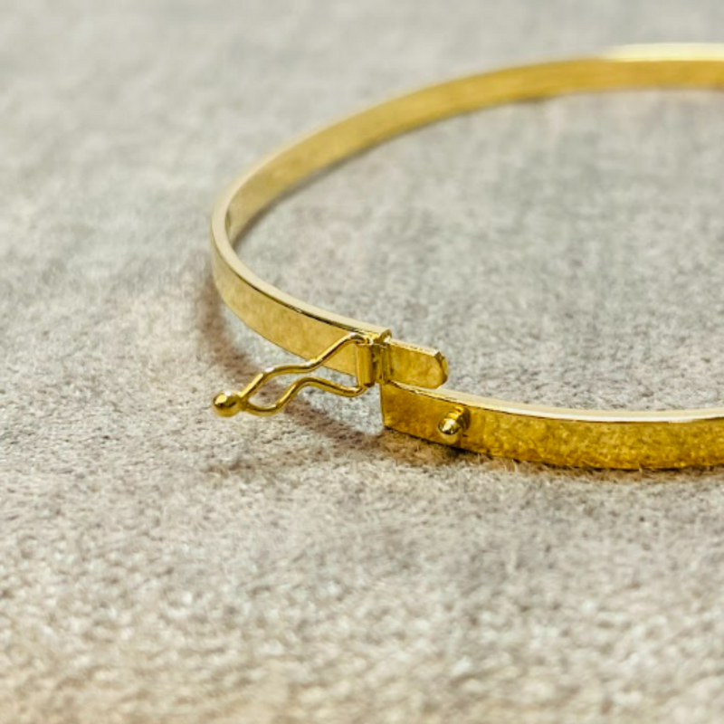 Bracelete Chato Médio 3x1.2mm - Ouro 18k