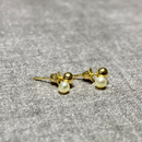 Brinco esfera + Pérola Amarela 3.0mm - Ouro 18k