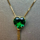 Colar Veneziana média + coração + Gravata c/ redondo - Ouro 18k