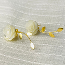 Brinco Flor Madrepérola 12x12mm - Ouro 18k