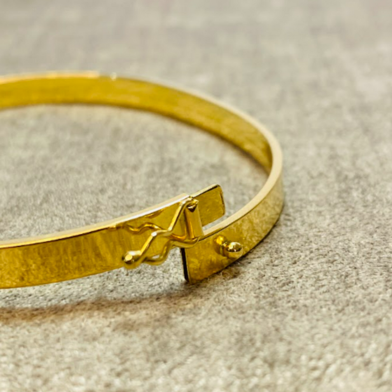 Bracelete Chato Grosso 5x1.2mm - Ouro 18k