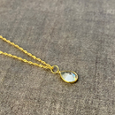 Pingente Simples Gota Zircônia Branco 8x10 mm - Ouro 18k