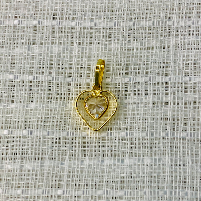 Pingente Coração vazado - Ouro 18k