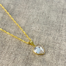 Pingente Coração Simples Zircônia Branca - Ouro 18k