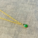 Pingente Simples Gota Nano Esmeralda - Ouro 18k