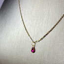 Pingente Gota Rubi Sintético - Ouro 18k
